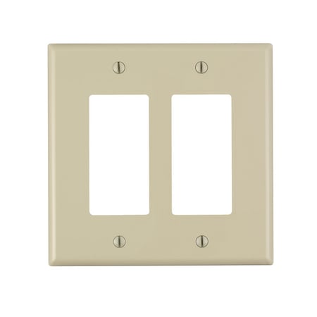 Leviton Leviton Midway Ivory 2 gang Nylon Decorator Wall Plate 1 pk PJ262-00I